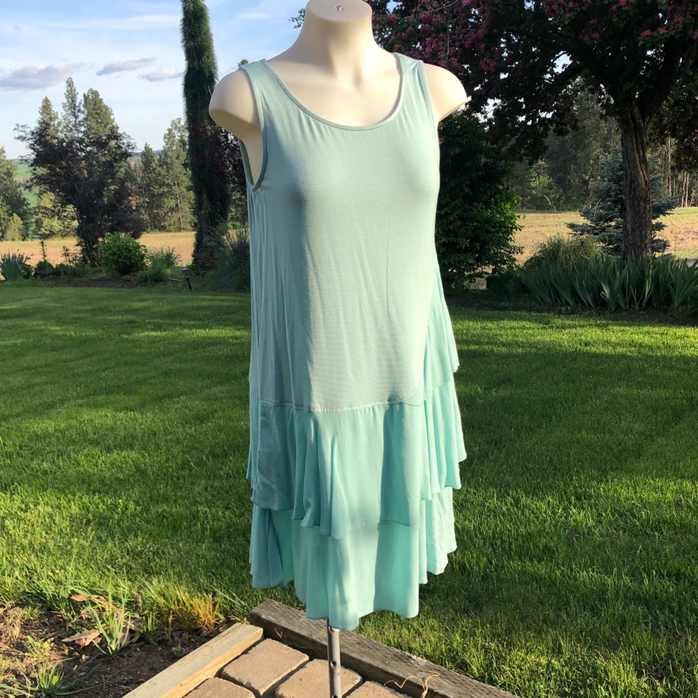 Umgee Mint Tiered Dress